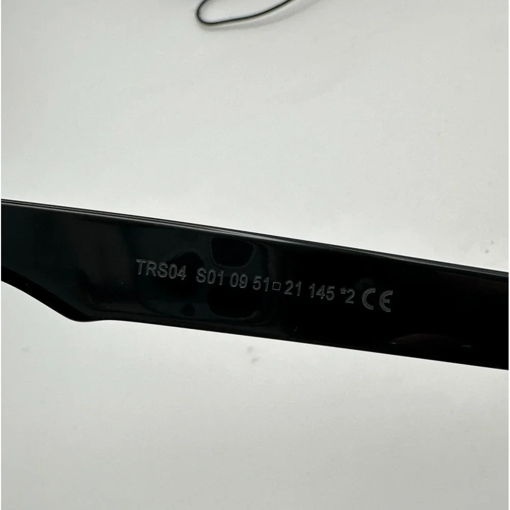 Tom REBL TRS04 S01 Wood Grain Oversized Sunglasses Black With Leather Case Italy